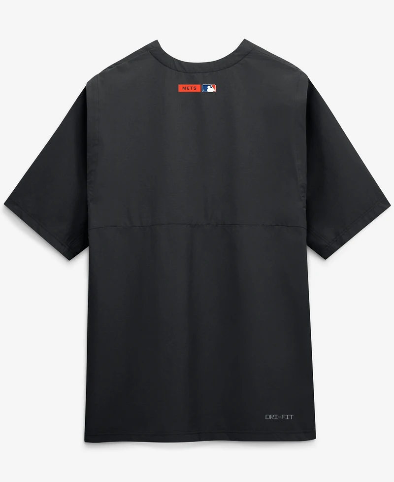 Nike Men's Black New York Mets Authentic Collection Dri-fit Quarter-Zip Windshirt