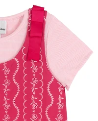 Rare Editions Girls' 2T-6X Short-Sleeve Top and Jumper, 2-Piece Set