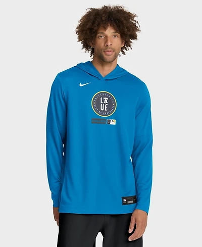 Nike Men's Blue Philadelphia Phillies City Connect Dri-fit Long Sleeve Hooded T-Shirt