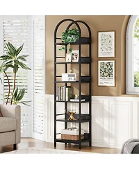 Slickblue 6 Tier Arched Bookcase Display Shelf for Small Spaces