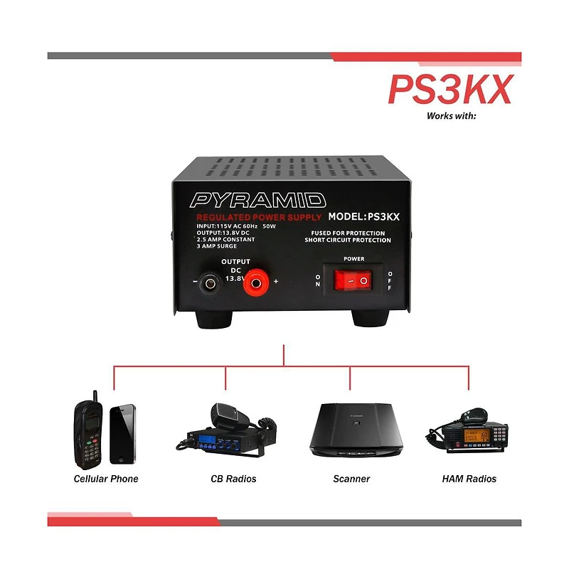 Pyramid Bench Power Supply, Ac-to-dc Power Converter (2.5 Amp