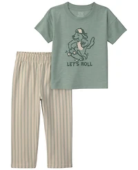 Carter's Toddler Boys' 2T-5T Skateboard Short-Sleeve Top and Pant, 2-Piece Set
