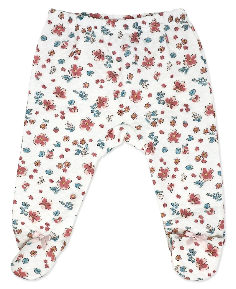 Baby Mode Girls' Long-Sleeve Top, Pant and Cap, 3-Piece Set