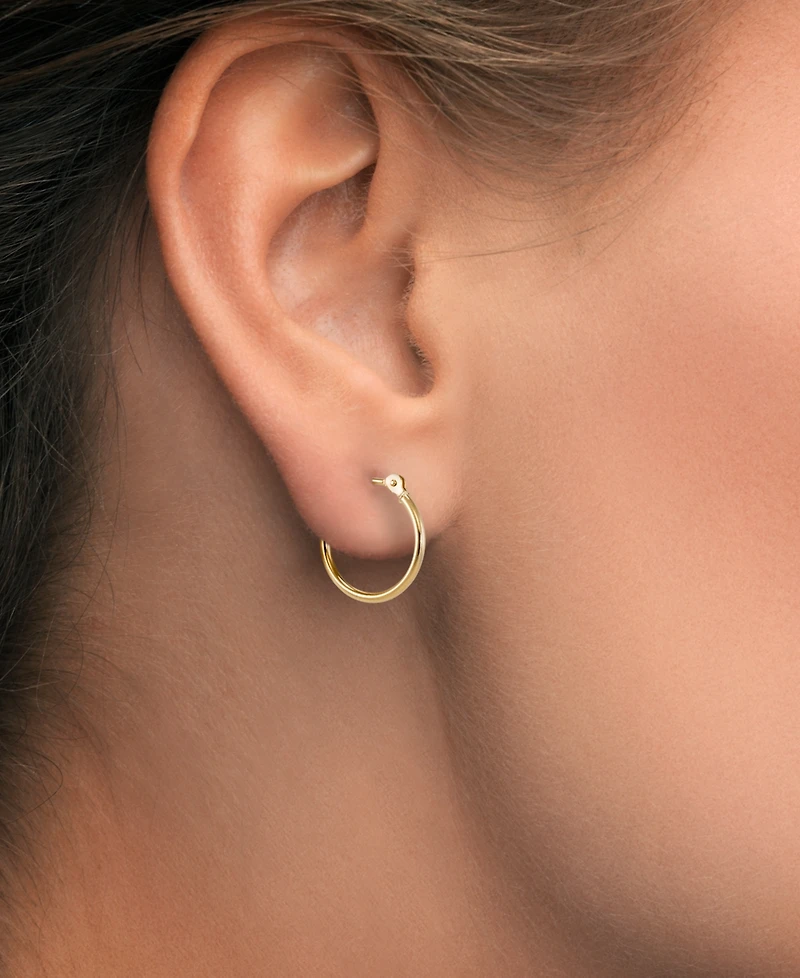 Italian Gold 2-Piece Round & Oval Hoop Earrings Set in 10k Two-Tone Gold