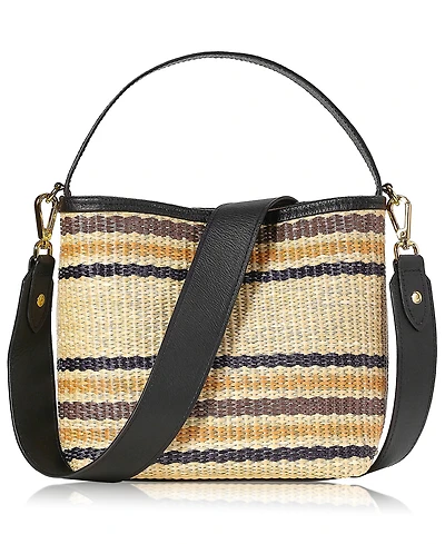 GiGi New York Tate Raffia Small Bucket Handbag