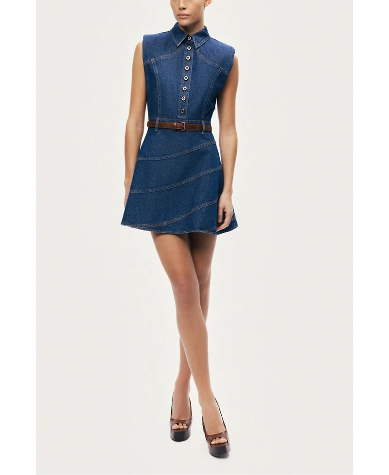 Nocturne Women's Belted Denim Mini Dress