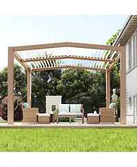 gaomon Louvered Pergola - Outdoor Pergolas with Adjustable Louvered Roof, Reinforced Aluminum Frame, Integrated Drainage System