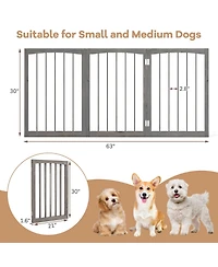 Cozito 30 in Tall Wooden Pet Fence for Cats, Small and Medium Dogs
