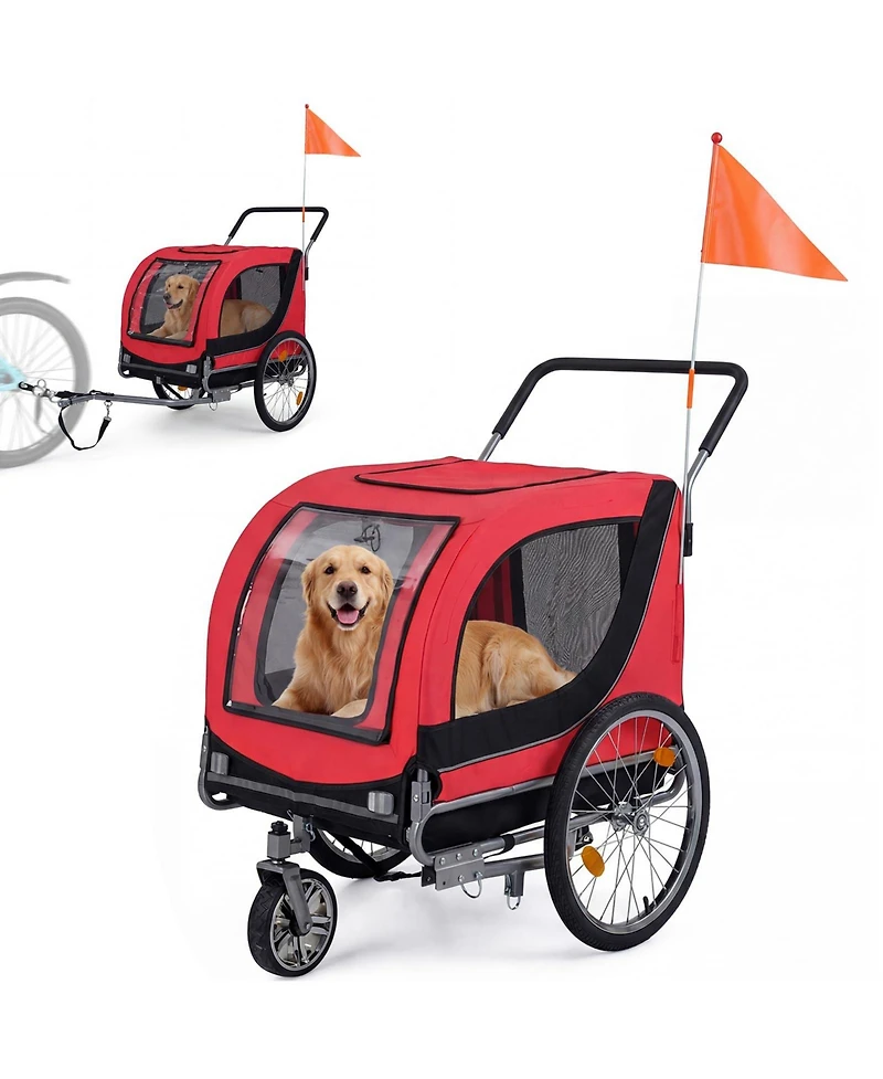 Cozito 2-in-1 Dog Bike Trailer with Universal Bicycle Coupler