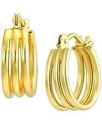 Macy's Three-Row Huggie Hoop Earrings in 10k Yellow Gold