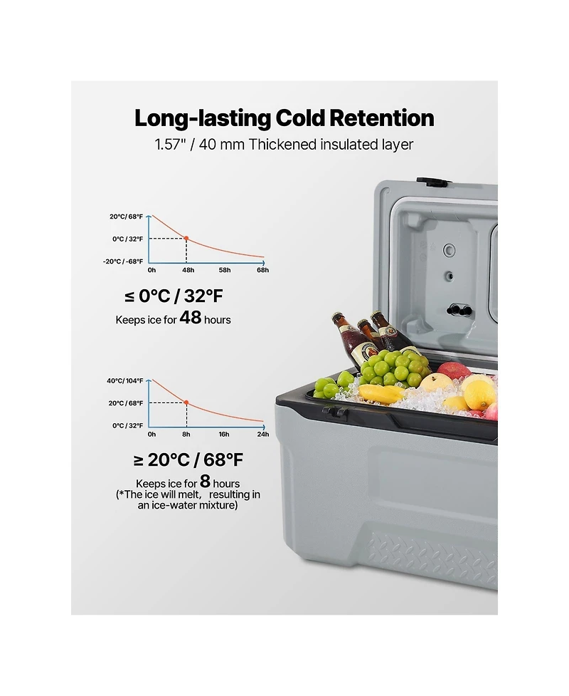 Cozito Portable Cooler, 74 qt Wheeled Cooler with Handles and Cup Holder