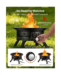 Cozito Propane Fire Pit, 24 inches 53000 Btu Portable Gas Fire Pit with Grill Grate