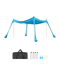 Cozito Beach Tent Sun Shelter 10 x 10 feet with 4 Sandbags and Stability Poles