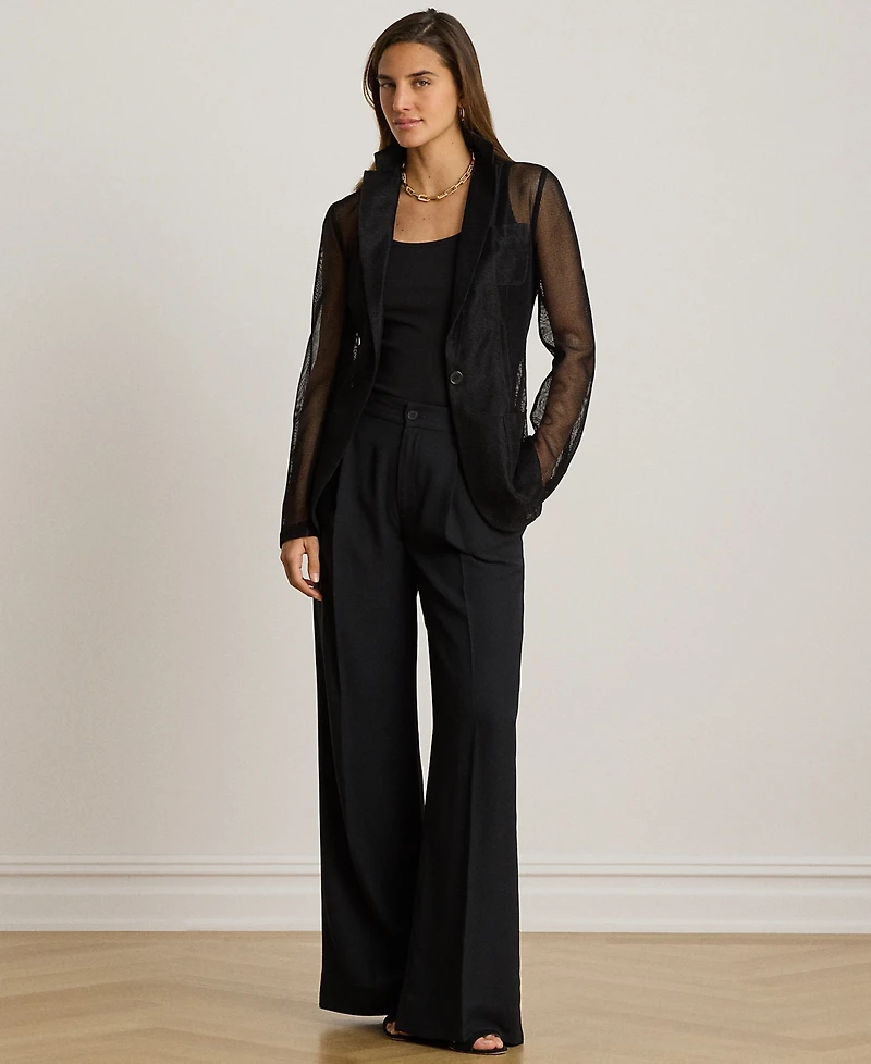 Lauren Ralph Petite Mesh Single-Button Blazer