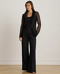 Lauren Ralph Petite Mesh Single-Button Blazer