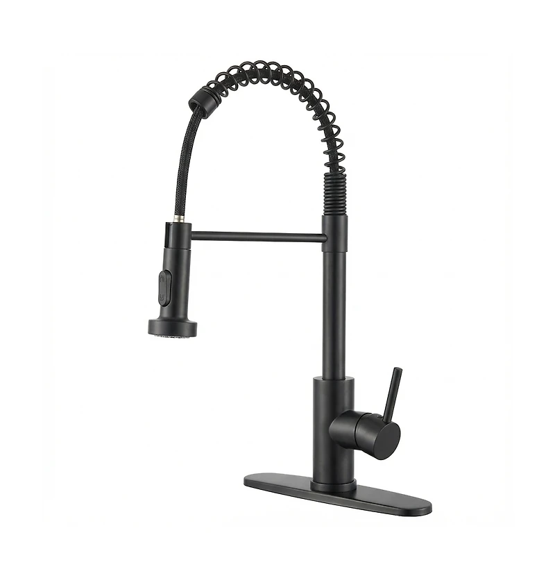 Phying Stainless Steel Kitchen Faucet Single Handle Single Hole or 3 Hole Industrial Pull Down Sprayer Faucet for Farmhouse Camper Rv Laundry Wet
