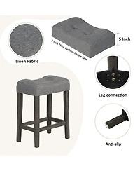 flynama 4-Piece Bar Table Set with Power Outlet, 3 Stools for Living Room and Dining Room