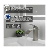 Phying Single Handle Bathroom Faucet Lavatory Faucet Stainless Steel Single Hole-tp