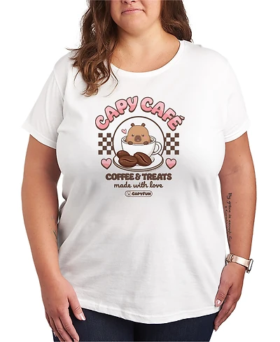 Hybrid Apparel Plus CapyFun Cafe Coffee Graphic T-Shirt