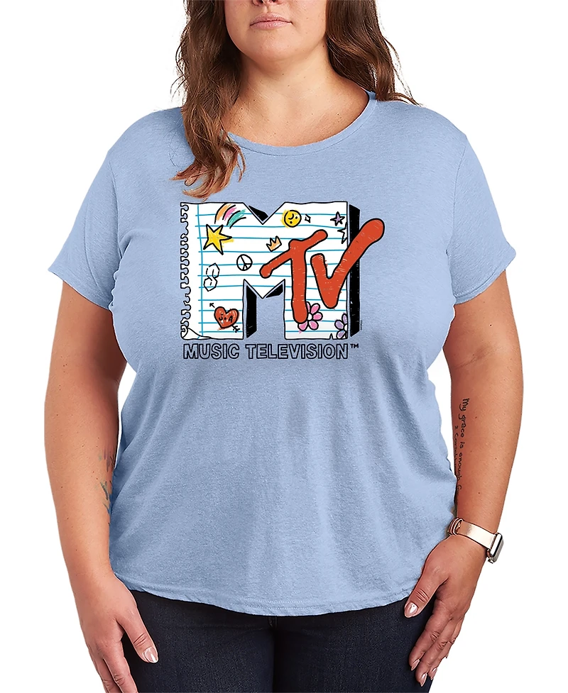 Hybrid Apparel Plus Mtv Notebook Logo Graphic T-Shirt