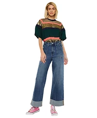 KanCan Women's Haylee Ultra High Rise 90's Wide Leg Jeans