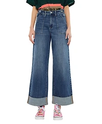 KanCan Women's Haylee Ultra High Rise 90's Wide Leg Jeans