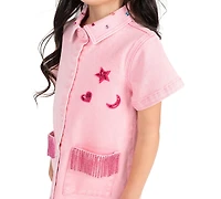 Rare Editions Girls' 2T-6X Short-Sleeve Dress