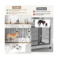 Ruie Indoor Dog Crate Kennel Furniture with Divider 3 Drawers and Pull-out Feeder
