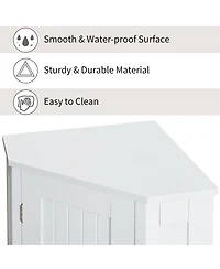 Midola Bathroom Cabinet Triangle Corner Storage Cabinet with Adjustable Shelf Modern Style Mdf Board