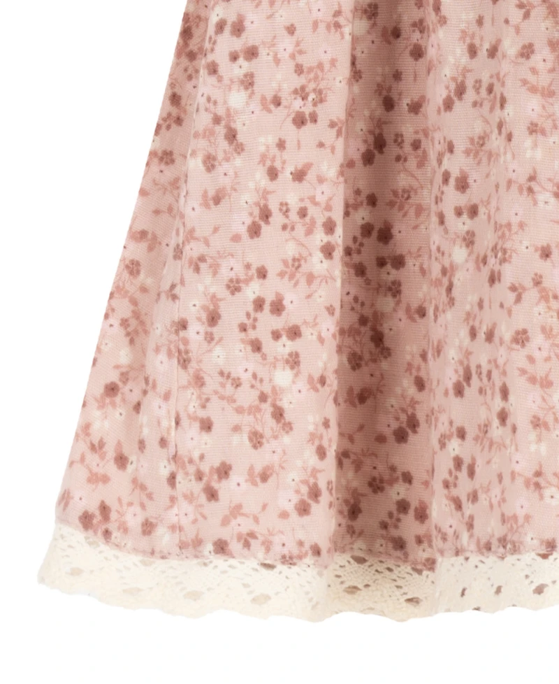 Rare Editions Baby Girls' Printed Cotton Voile Puff Sleeve Dress and Diaper Cover, 2-Piece Set
