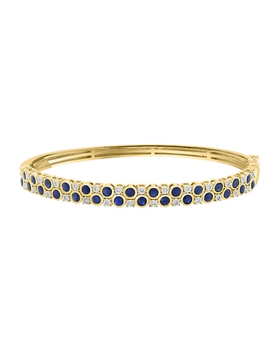 Effy Collection Sapphire (2-1/3 ct. t.w.) & Diamond (1/8 ct. t.w.) Bracelet in Sterling Silver