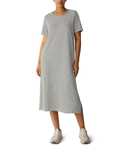 Eileen Fisher Women's Round Neck Short-Sleeve Midi Dress, Regular and Plus