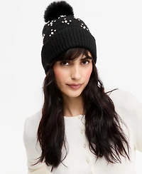 I.n.c. International Concepts Women's Imitation-Pearl Cable-Knit Beanie, Macy's Exclusive
