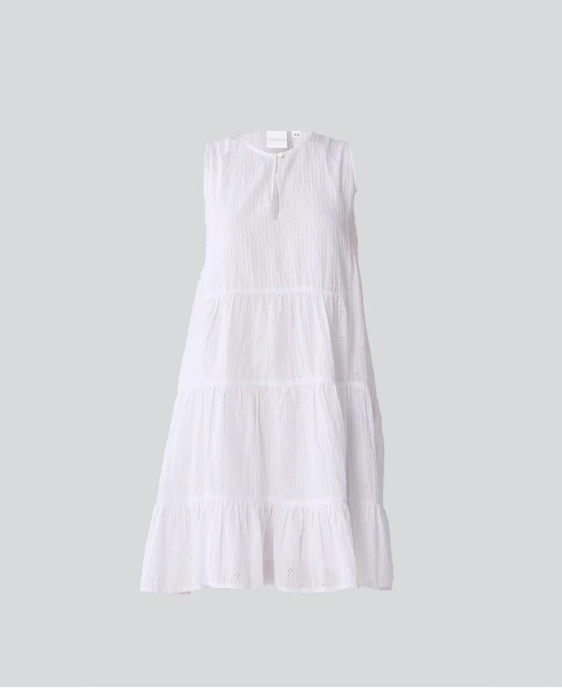 Reistor Women's Embroidered Everyday Sleeveless Short Tiered Dress