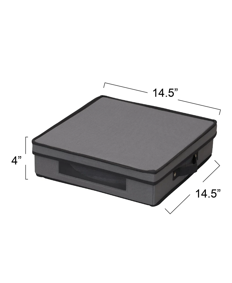 Household Essentials Charger Plate Storage Box, Windowed Clear Front Panel
