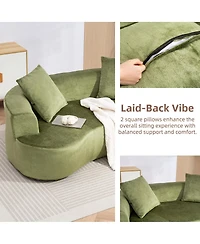 Dyhome 79" Modern Upholstered Sofa, Curved Loveseat Cloud Couch For Small Spaces