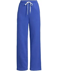 Lands' End Women's Petite Serious Sweats High Rise Relaxed Straight Leg Pants - Set Bottom