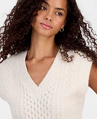 Hooked Up by Iot Juniors' Cable-Knit Sweater Vest
