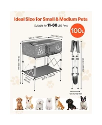 Cozito Elevated Collapsible Dog Bathtub 100 L Pet Grooming Wash Station with Drain Hose