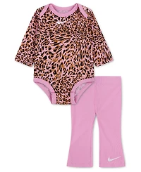 Nike Baby Girls' Long-Sleeve Bodysuit and Flared Leggings, 2-Piece Set