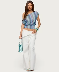 Edikted Women's Taniya Off Shoulder Zigzag Knit Top