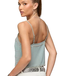 Edikted Women's Bead and Sequin Chiffon Tank Top