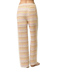 Central Park West Women's Celine Rainbow Crochet Mid Rise Pants