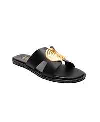 Forever & Always Shoes Women's Nolita Leather Slide Sandal