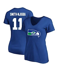 Fanatics Women's Jaxon Smith-Njigba Royal Seattle Seahawks Plus Name Number V-Neck T-Shirt