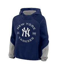 Fanatics Women's Navy New York Yankees Oversized Time to Win Pullover Hoodie