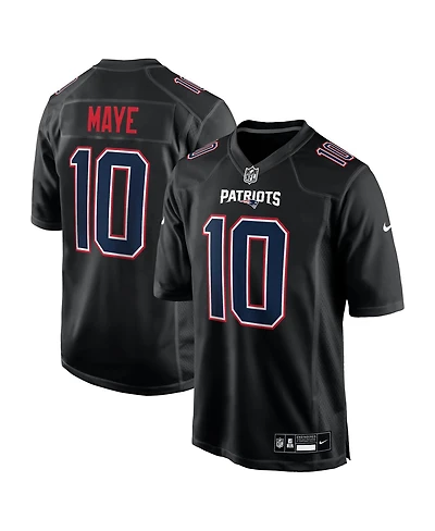Nike Men's Drake Maye Carbon Black New England Patriots Game Jersey