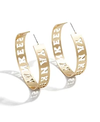 Wear by Erin Andrews x Baublebar Women's New York Yankees Large Cutout Hoop Earrings