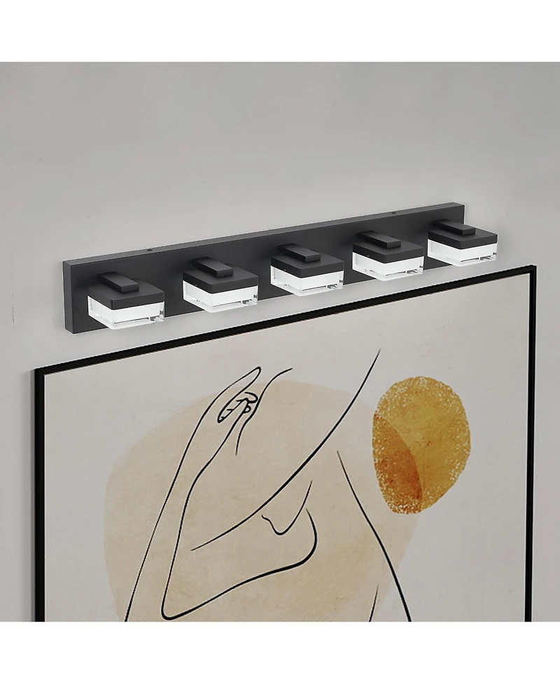 Busdays Modern 5 Light Led Bathroom Vanity Lights Over Mirror Wall Fixture