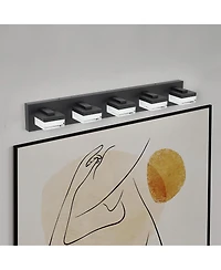 Busdays Modern 5 Light Led Bathroom Vanity Lights Over Mirror Wall Fixture